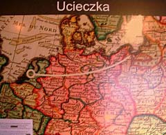 Muzeum Żuławskie w N. Dworze Gdańskim. Mapa. Ucieczka Menonitów z Niderlandów do Prus Królewskich  Fot. A. Chorąży